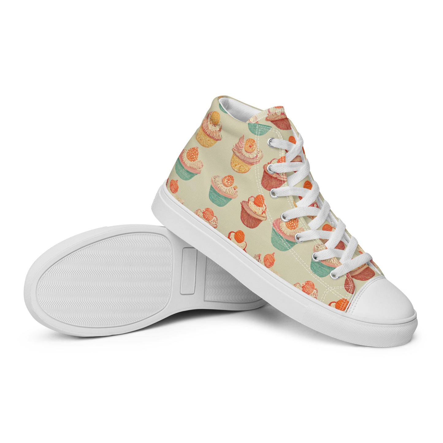 Cupcakery Men’s high top canvas shoes