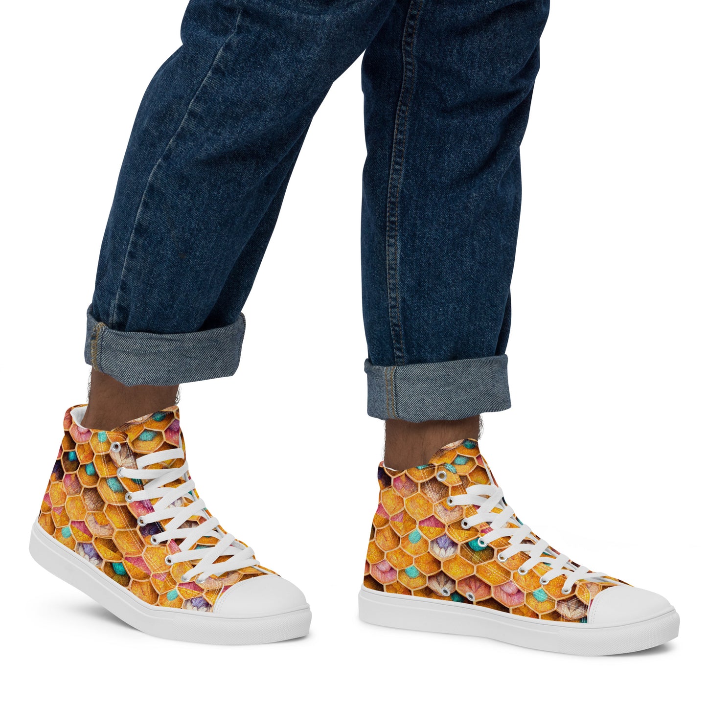 Buzzing With Color Men’s high top canvas shoes