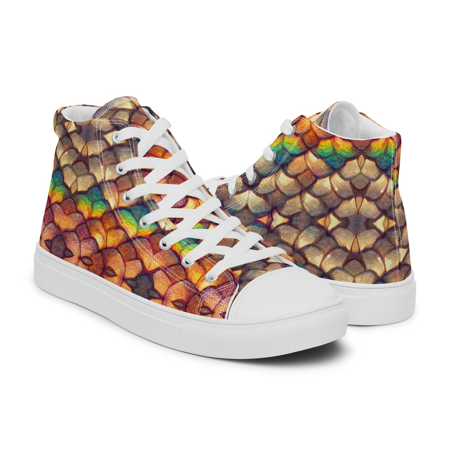 Cloeyra, the Radiant Aether Dragon Men’s high top canvas shoes