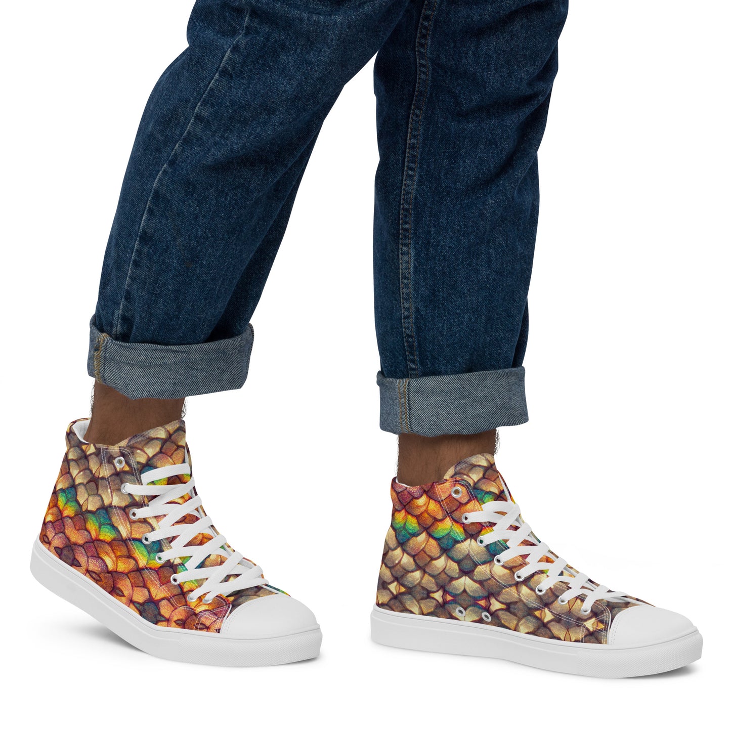 Cloeyra, the Radiant Aether Dragon Men’s high top canvas shoes