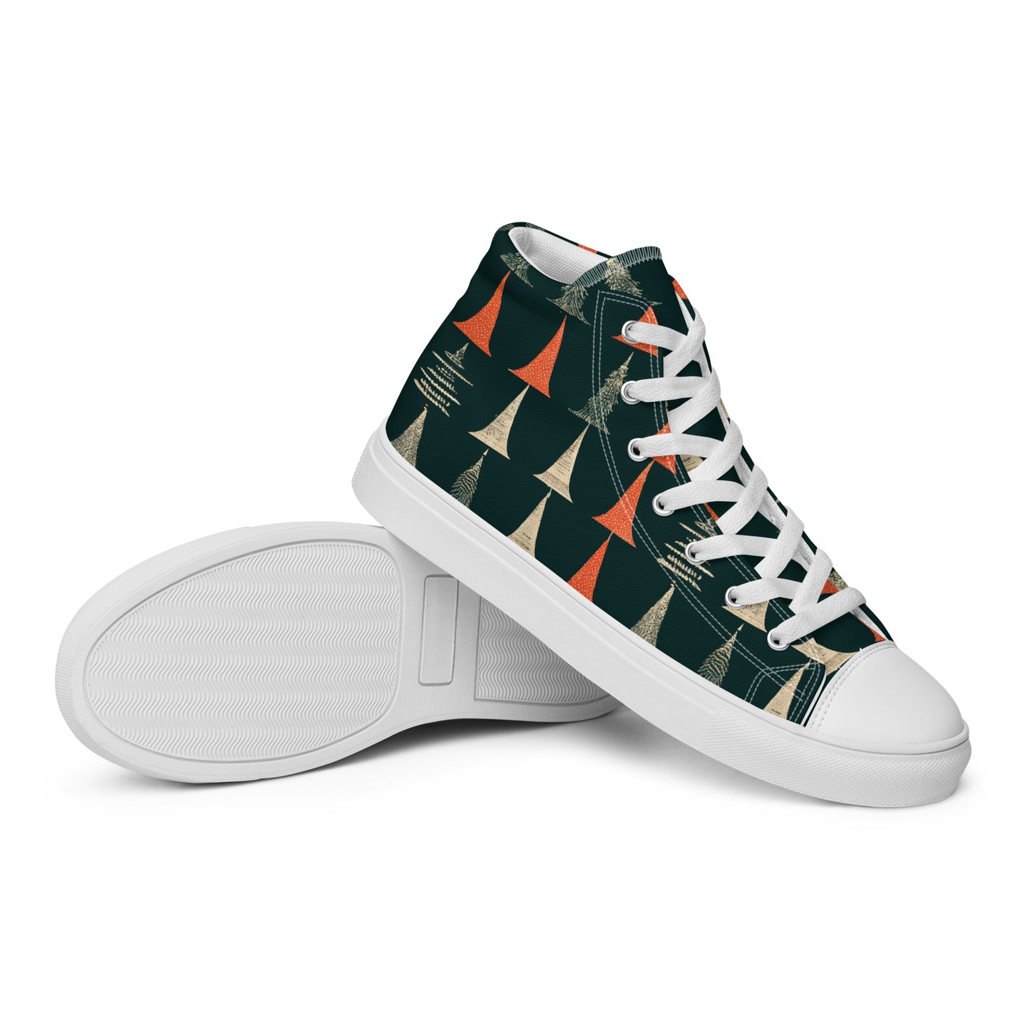 Holiday Tree Symphony Men’s high top canvas shoes