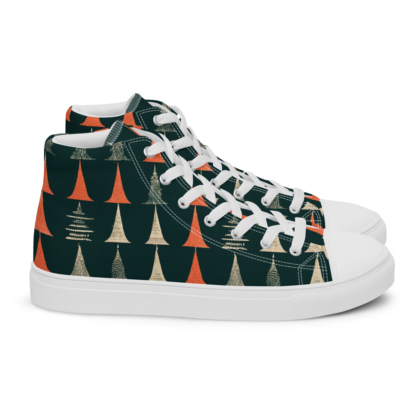 Holiday Tree Symphony Men’s high top canvas shoes