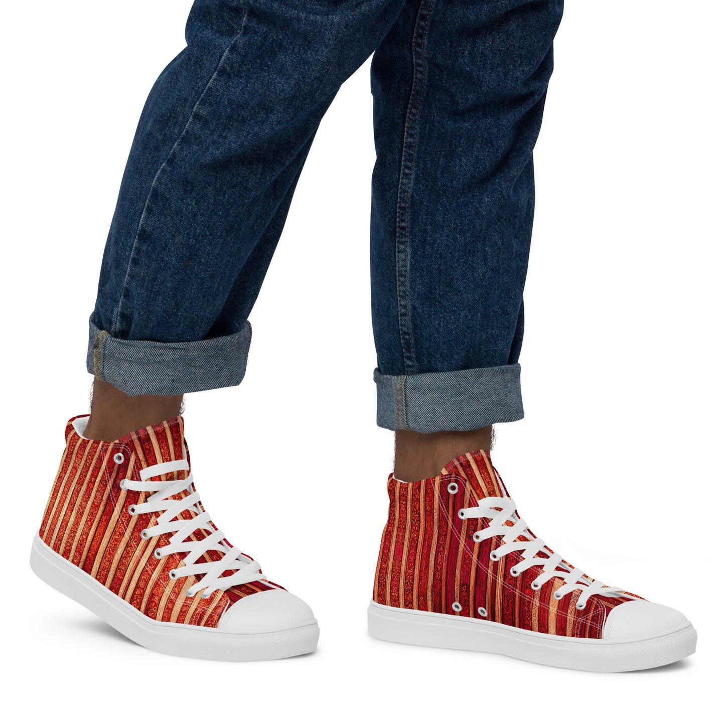 Intricate Carmine Men’s high top canvas shoes