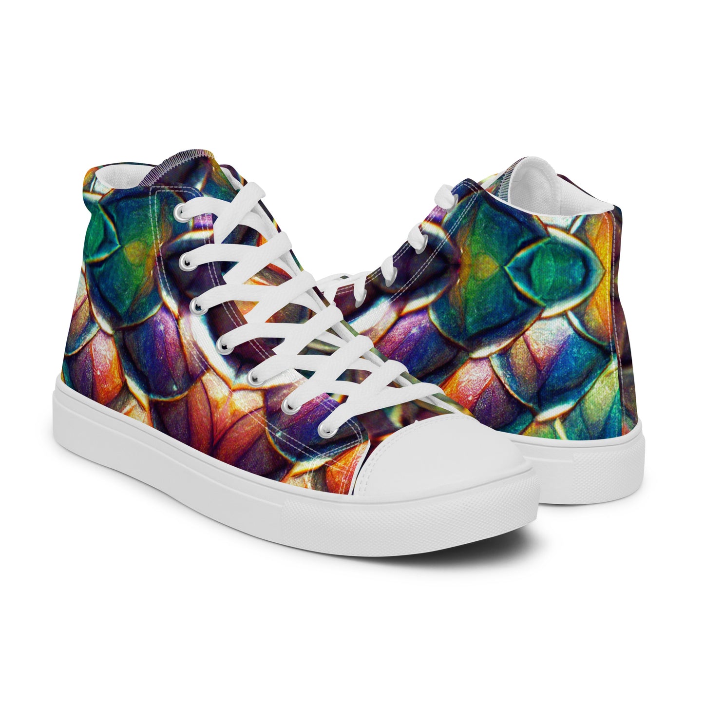 Margonithia, the Glittering Rainbow Sovereign Men’s high top canvas shoes