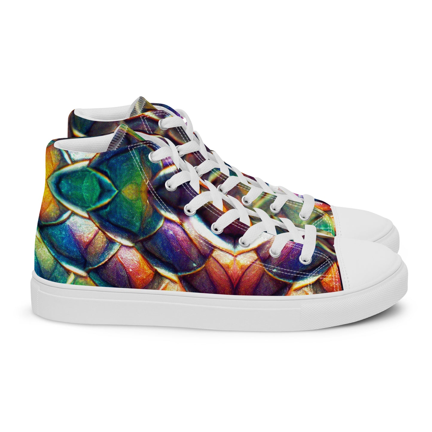 Margonithia, the Glittering Rainbow Sovereign Men’s high top canvas shoes