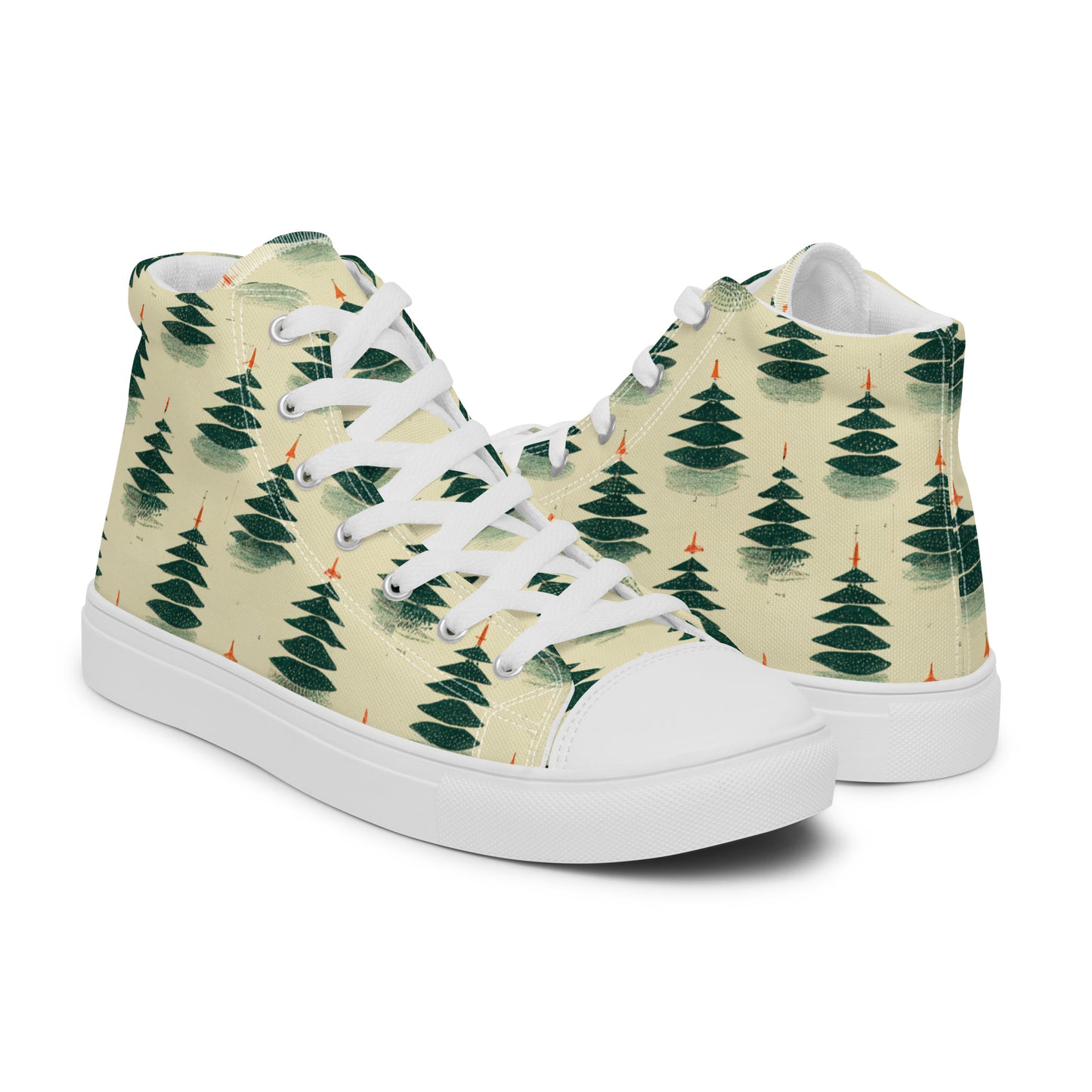 Merry Pine Parade Men’s high top canvas shoes