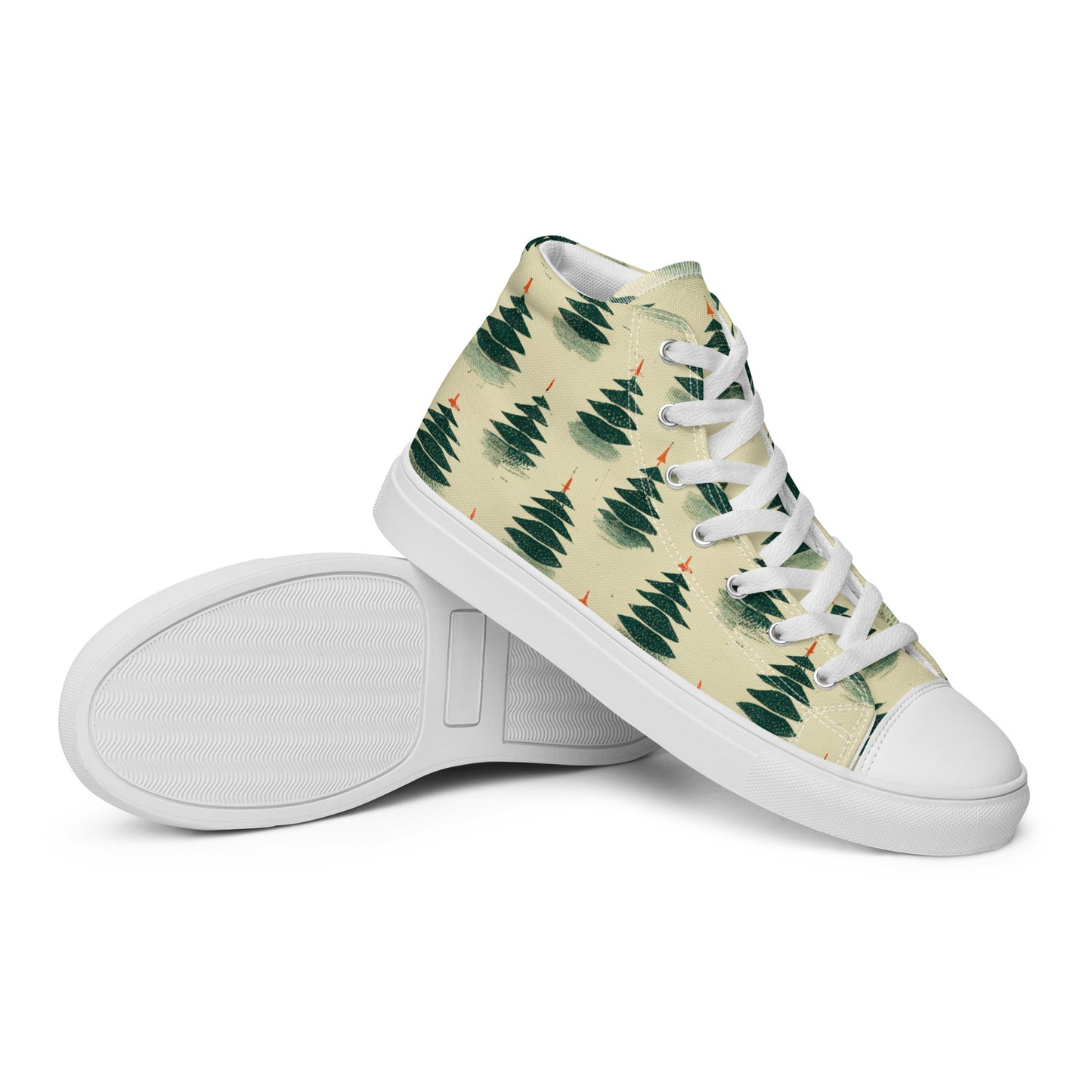 Merry Pine Parade Men’s high top canvas shoes