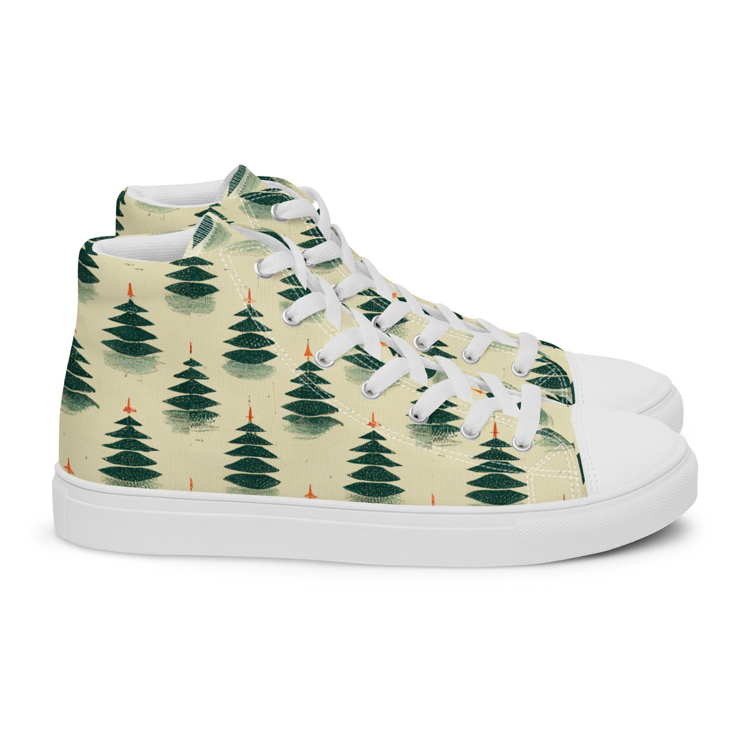 Merry Pine Parade Men’s high top canvas shoes