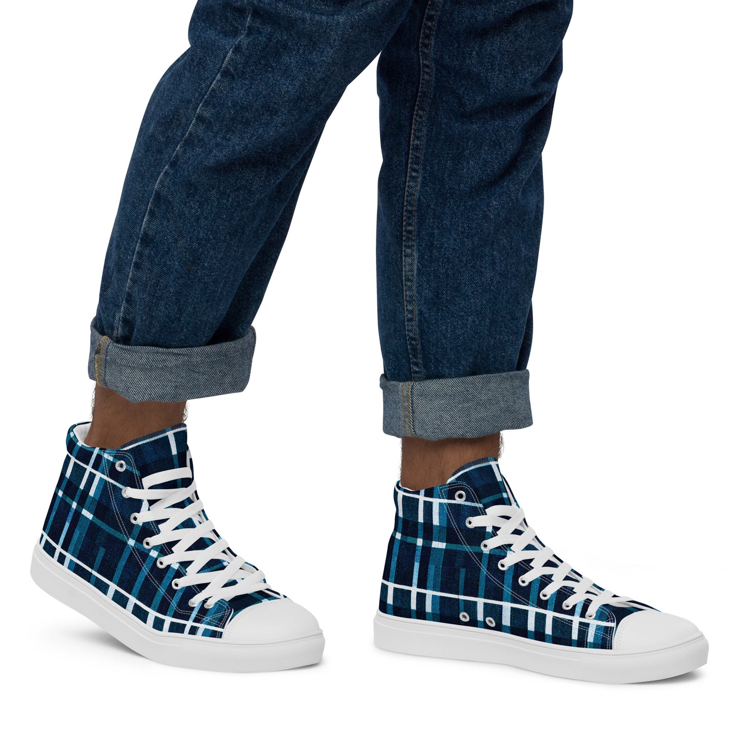 Royal Blue Scottish Heritage Men’s high top canvas shoes