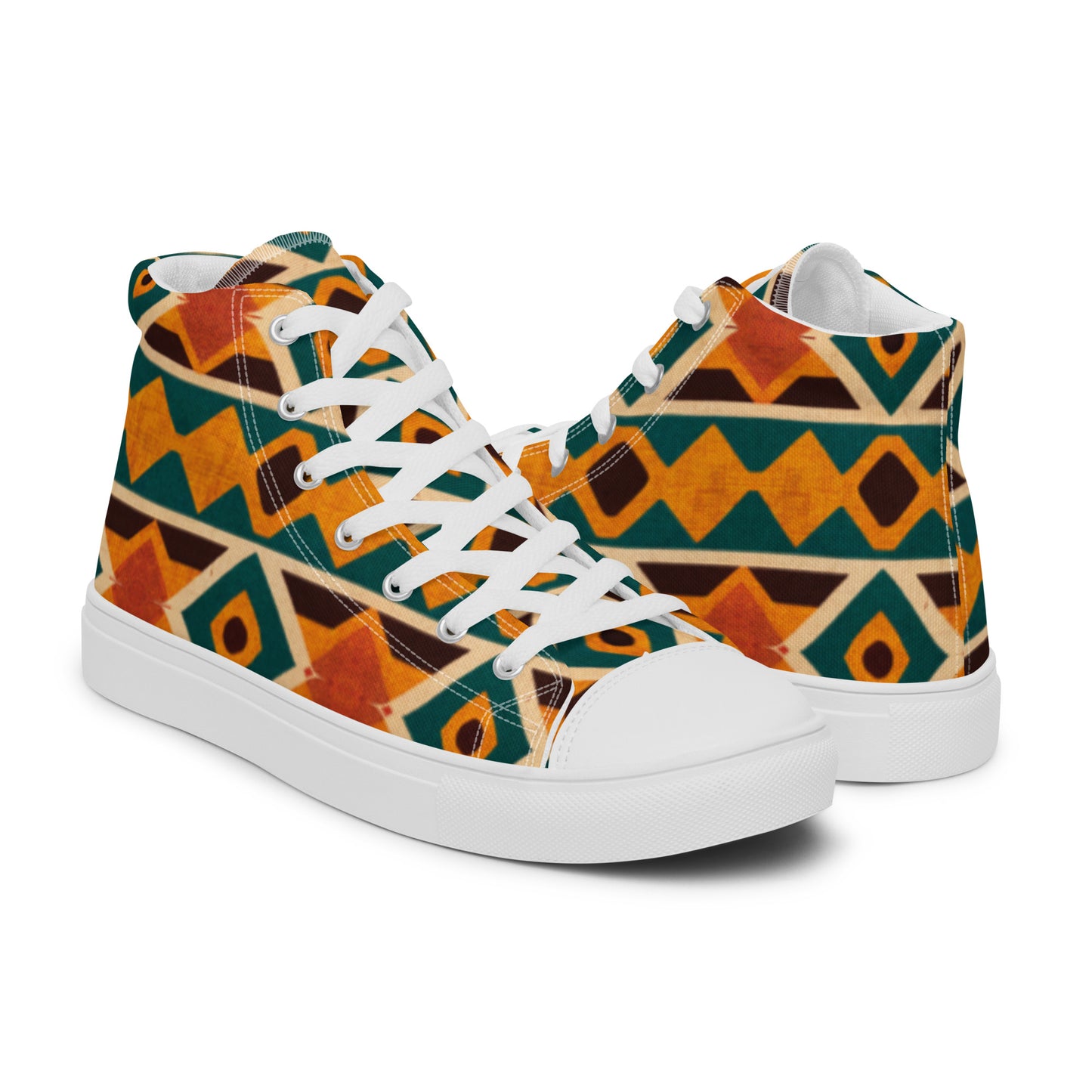 Tropical Diamond Tango Men’s high top canvas shoes