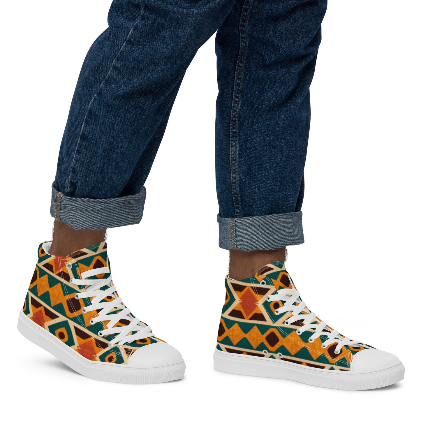 Tropical Diamond Tango Men’s high top canvas shoes