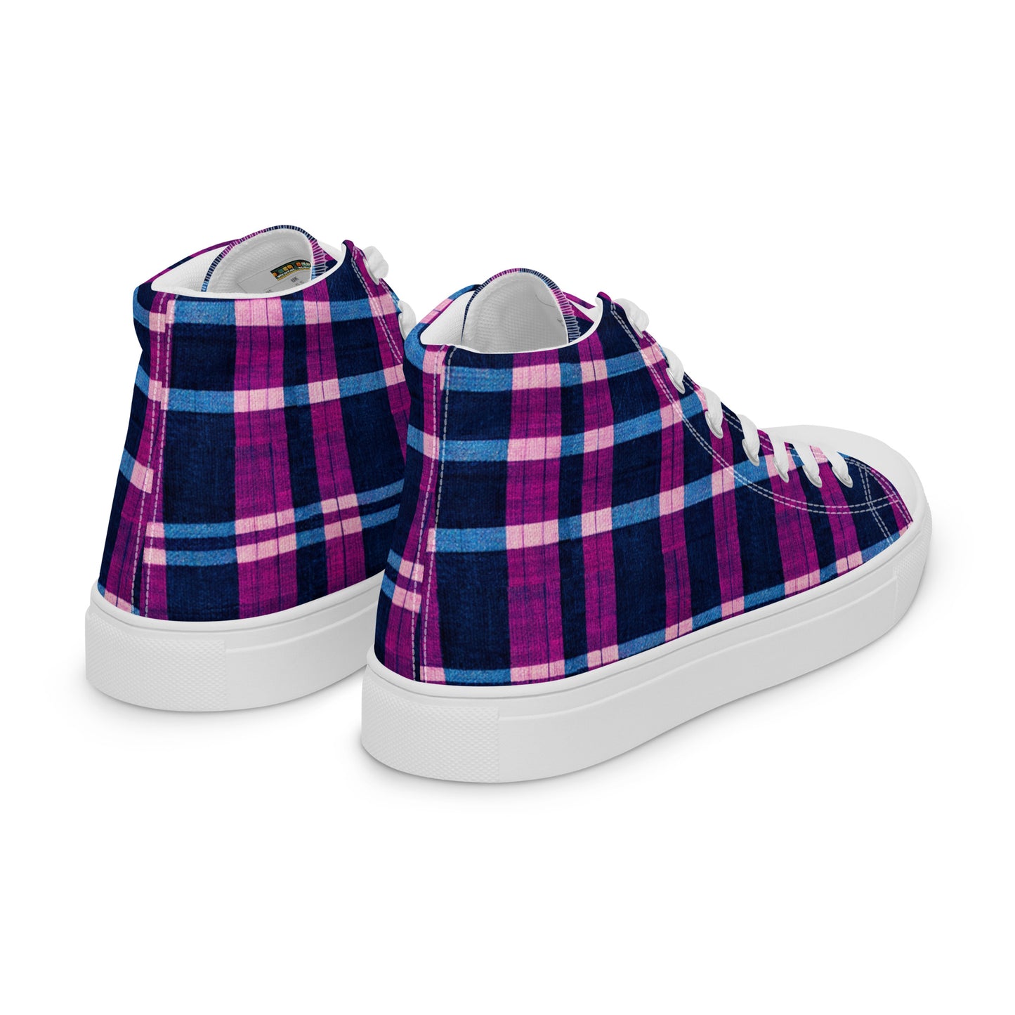 Royal Highlander Plaid Men’s high top canvas shoes