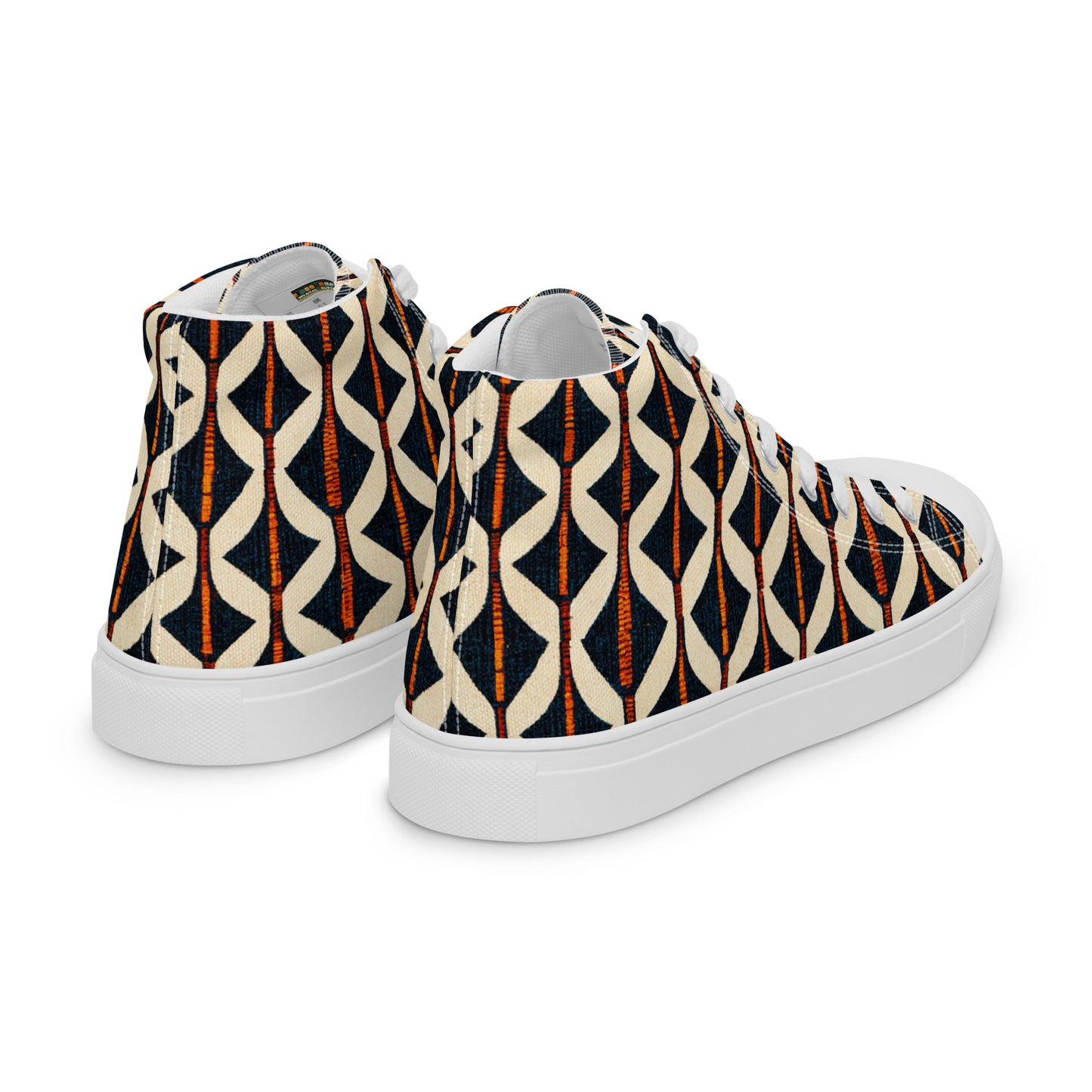 Tribal Tones in Harmony Men’s high top canvas shoes