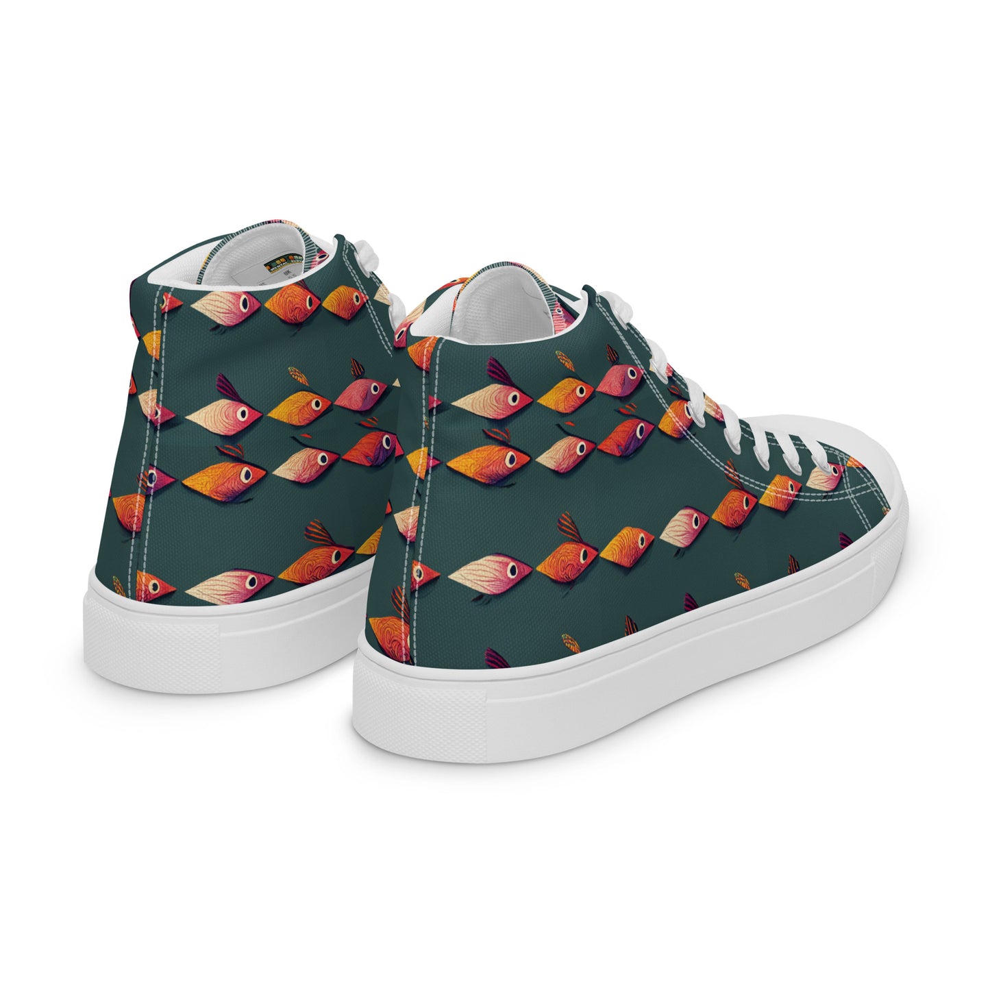 Brilliant Fish Brigade Men’s high top canvas shoes