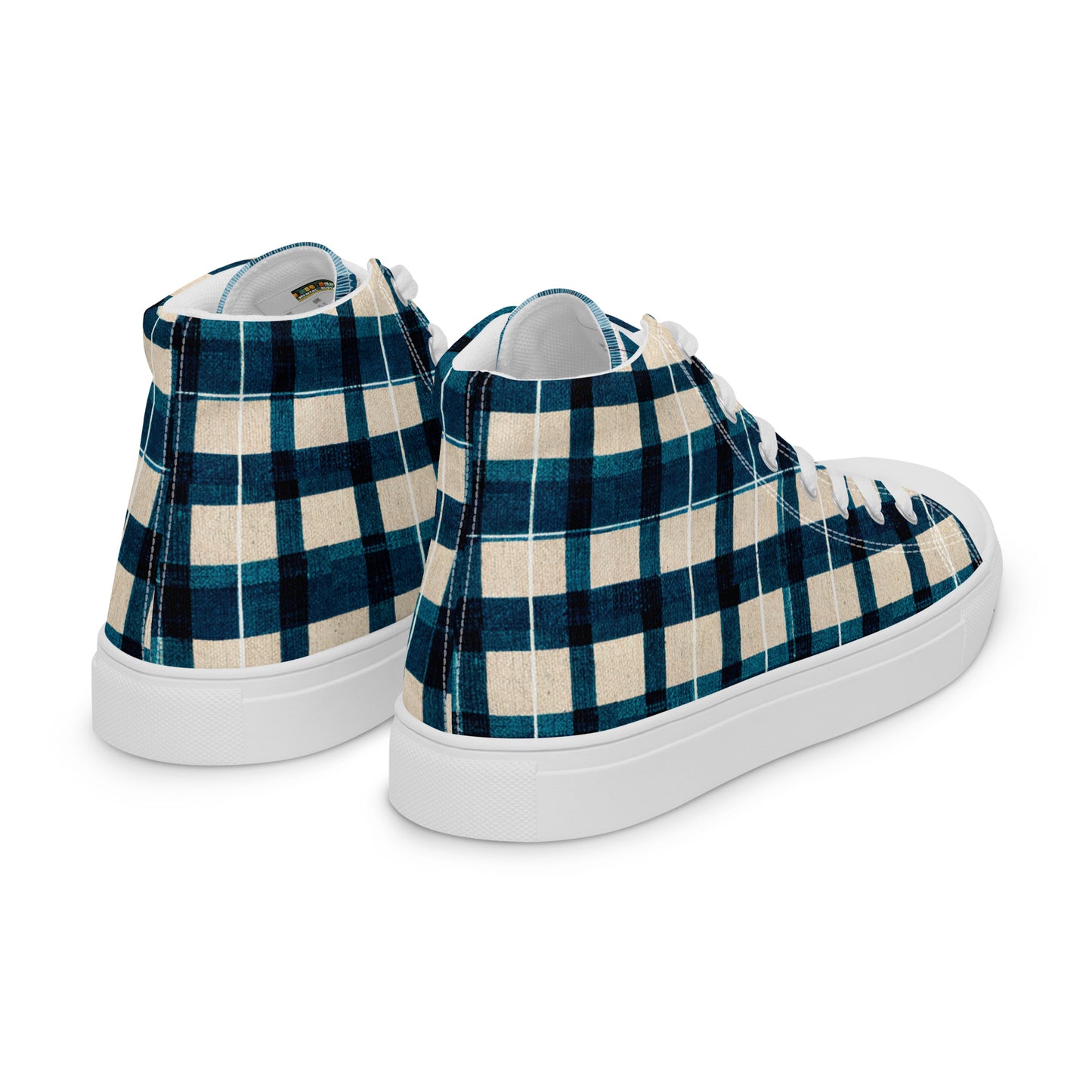 Frosty Glen Plaid Men’s high top canvas shoes