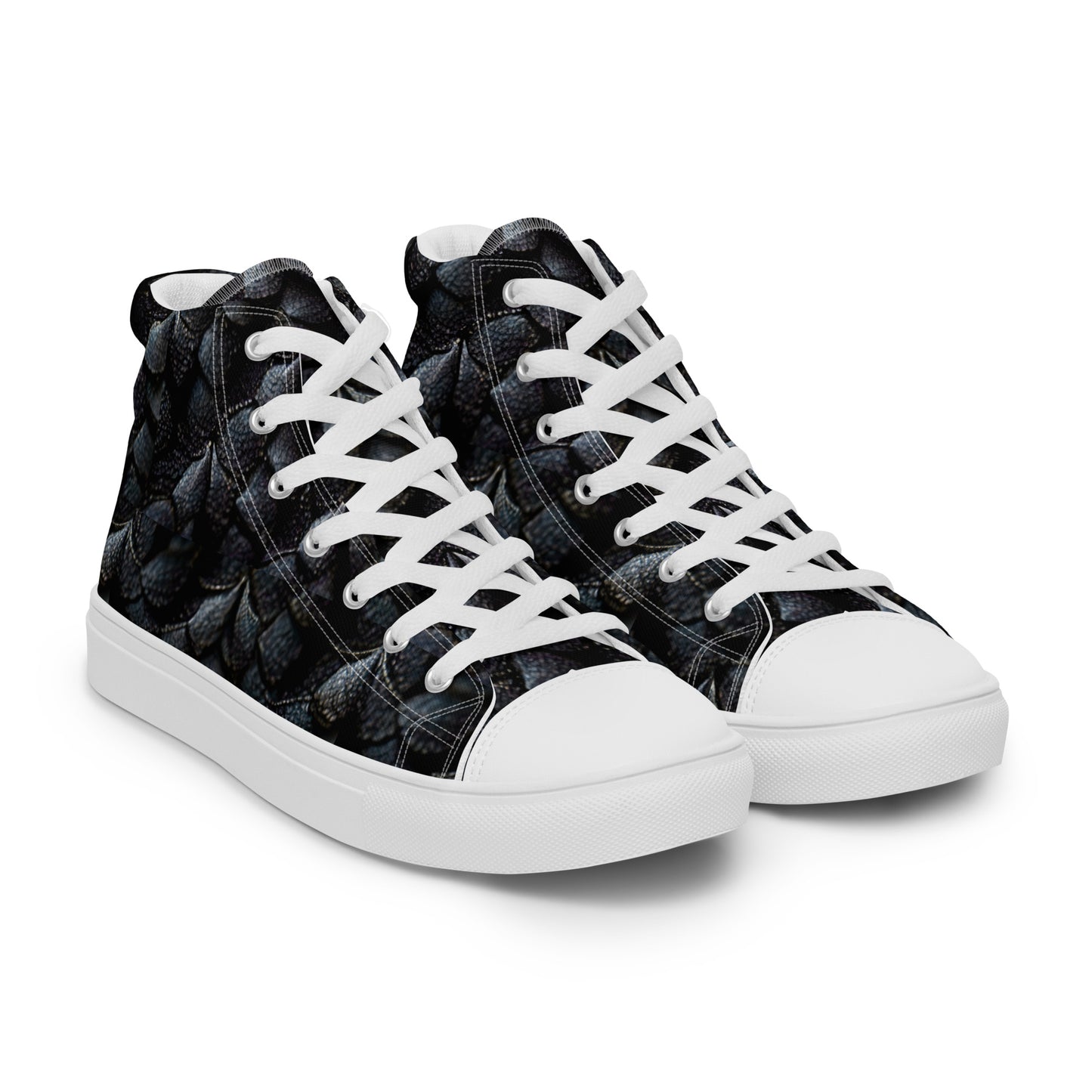 Onyxxor, the Cliff Sentinel Dragon Men’s high top canvas shoes