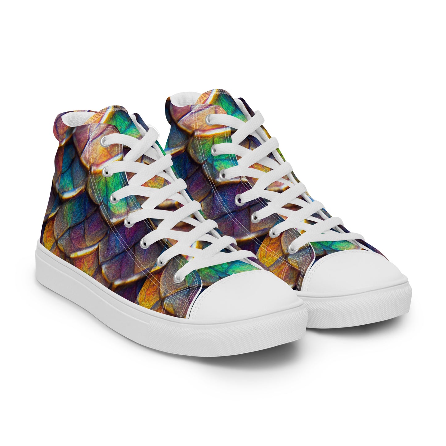 Joannesong, the Prismatic Wilderness Muse Men’s high top canvas shoes