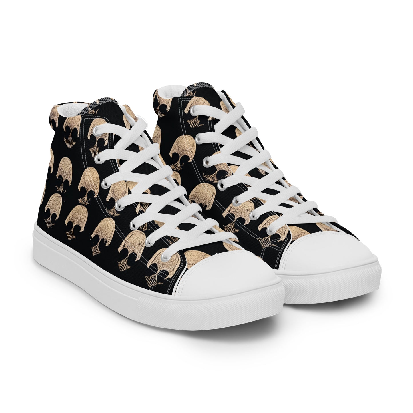 Skulls Grid Men’s high top canvas shoes