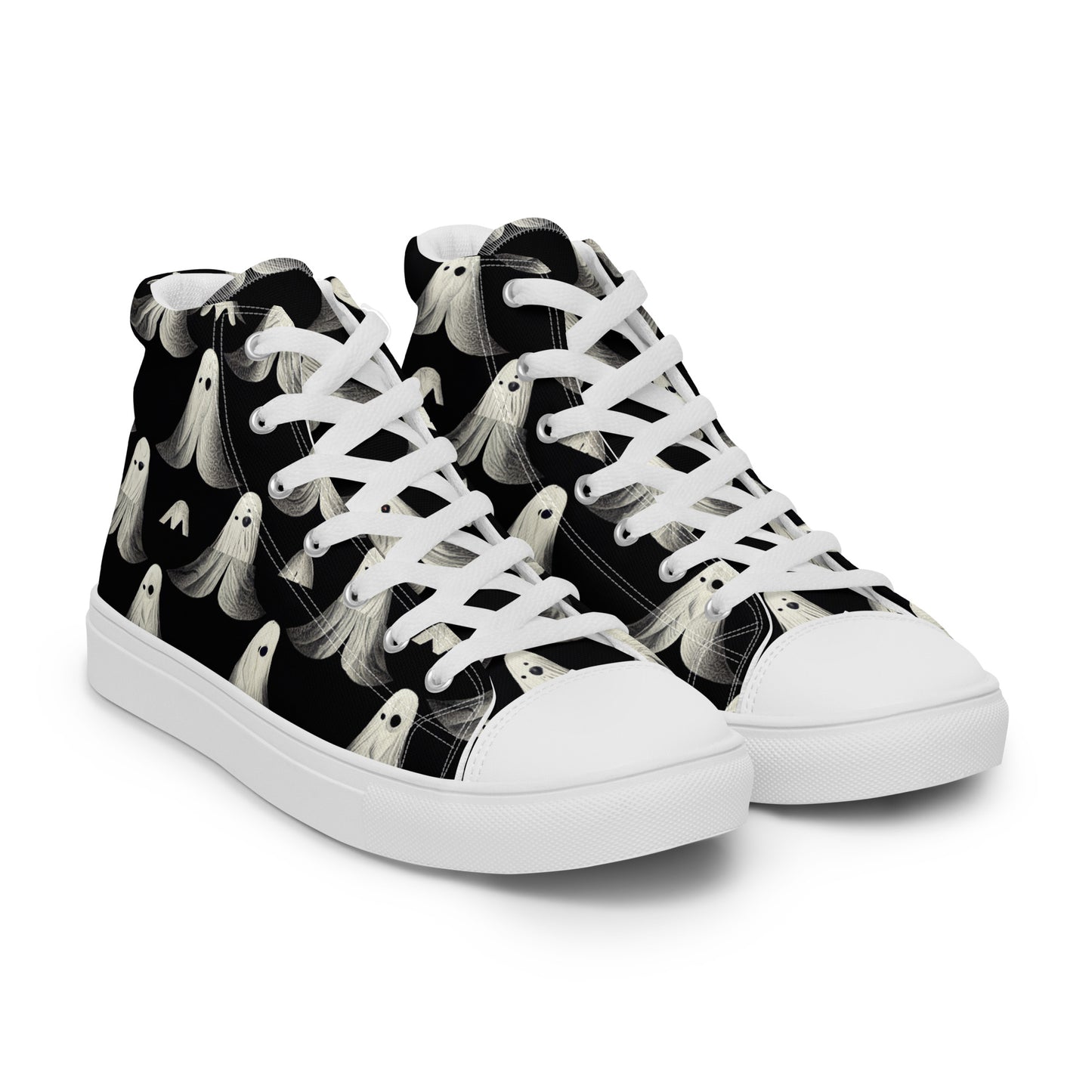 Ghostly Illusions Men’s high top canvas shoes