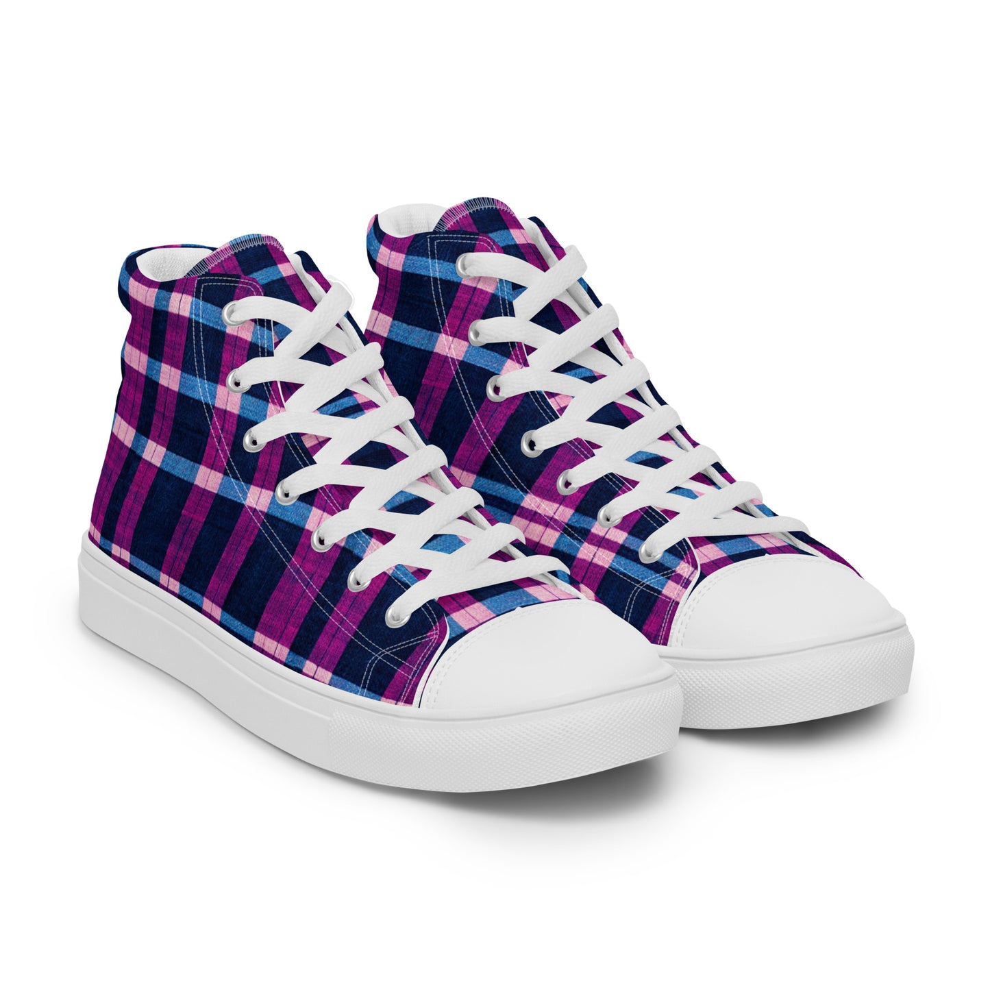 Royal Highlander Plaid Men’s high top canvas shoes