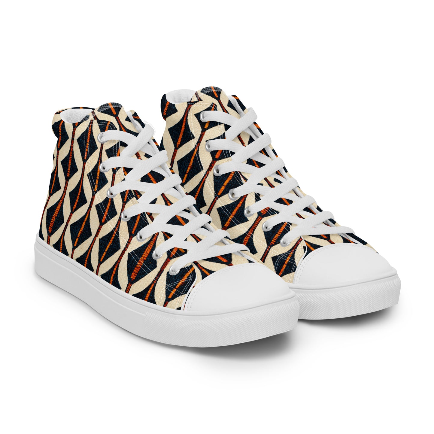 Tribal Tones in Harmony Men’s high top canvas shoes