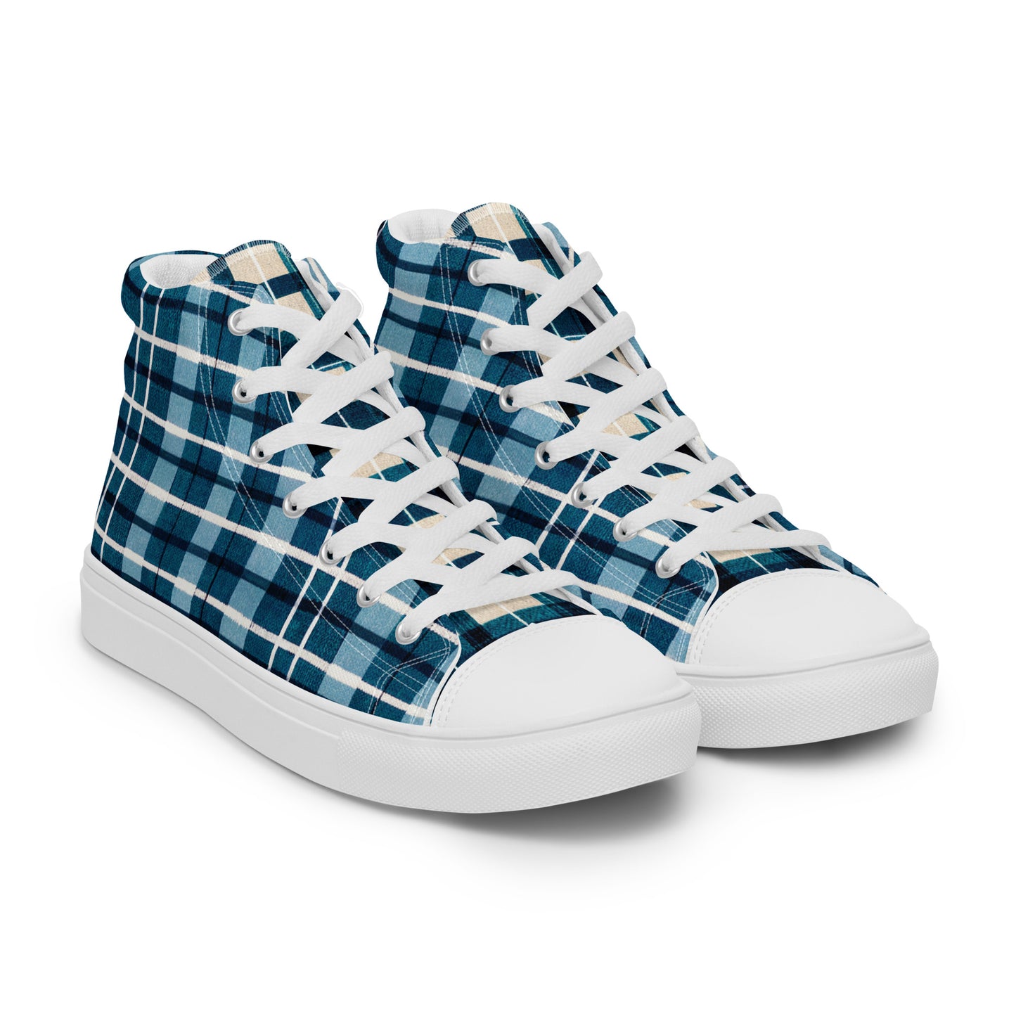 Scotsman’s Skyward Plaid Men’s high top canvas shoes