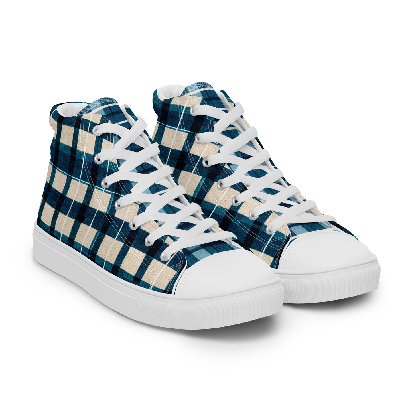 Frosty Glen Plaid Men’s high top canvas shoes