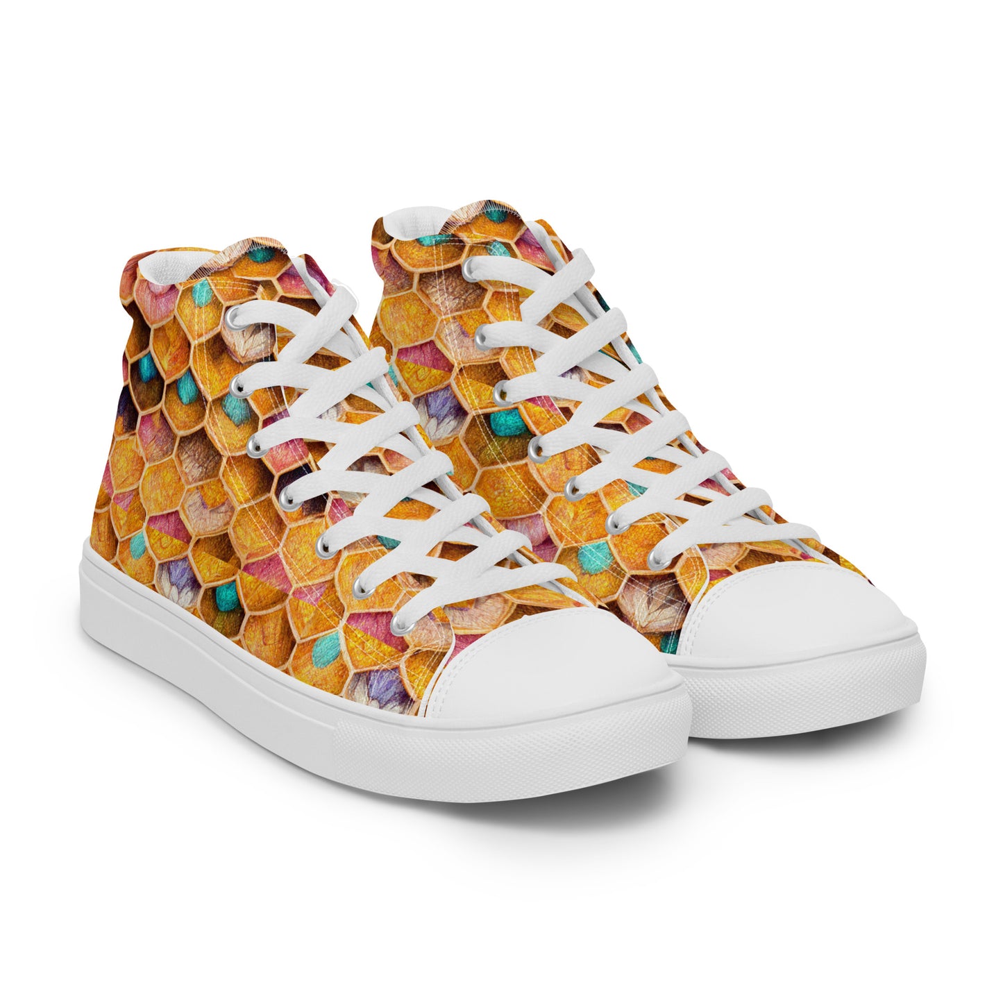 Buzzing With Color Men’s high top canvas shoes