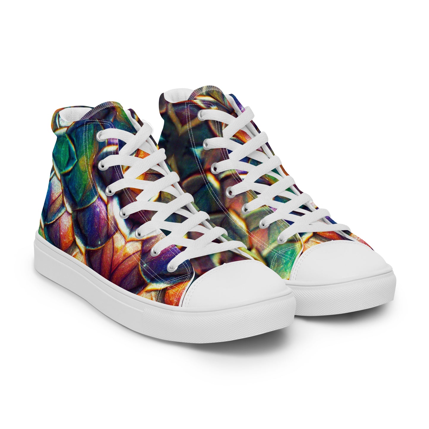 Margonithia, the Glittering Rainbow Sovereign Men’s high top canvas shoes