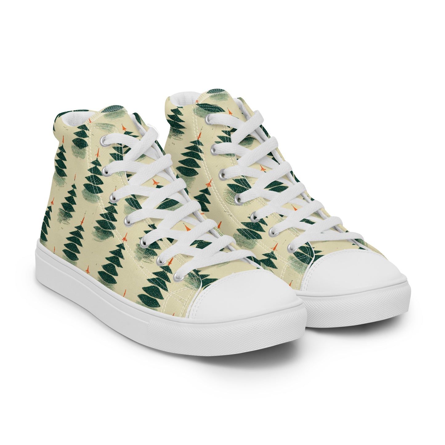 Merry Pine Parade Men’s high top canvas shoes