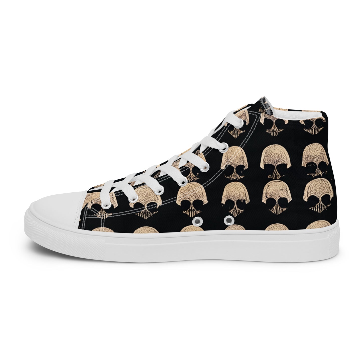 Skulls Grid Men’s high top canvas shoes