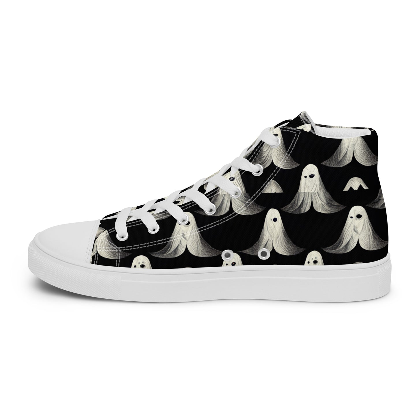 Ghostly Illusions Men’s high top canvas shoes