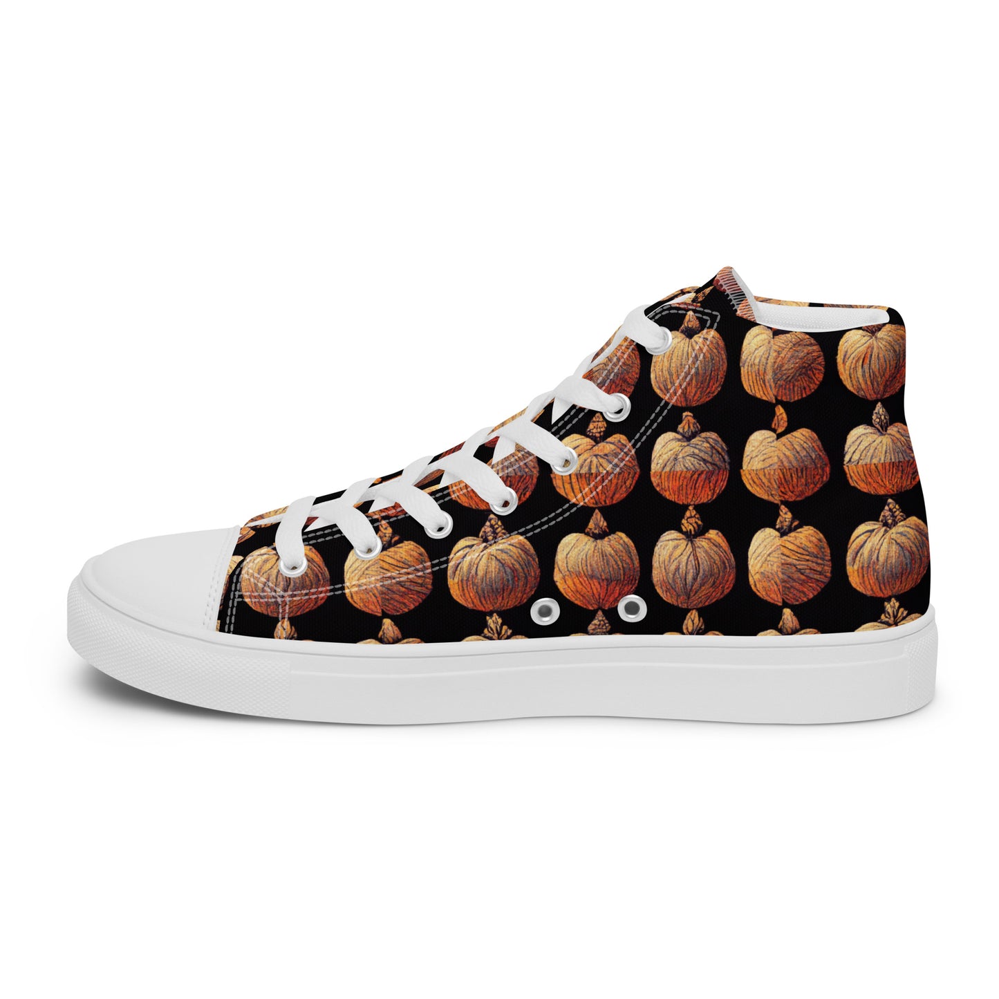 Pumpkin Spice Men’s high top canvas shoes