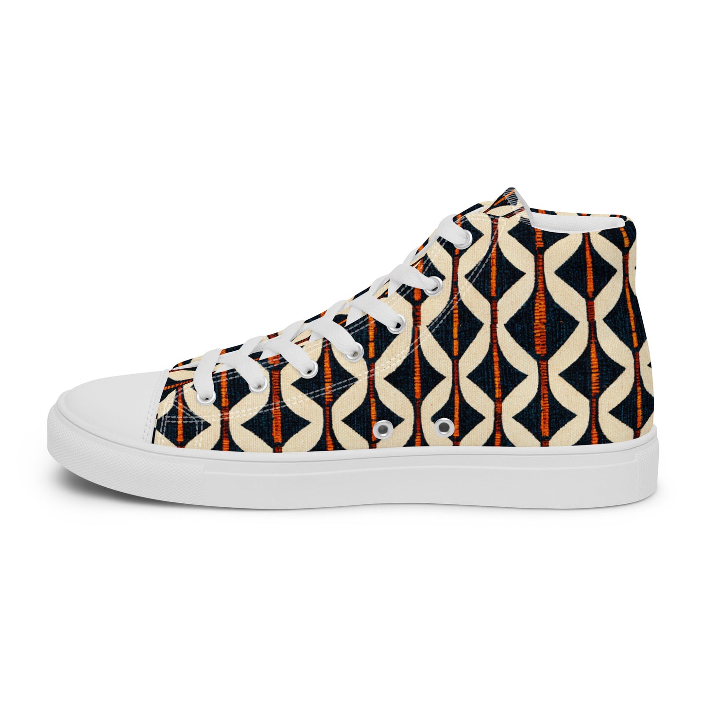 Tribal Tones in Harmony Men’s high top canvas shoes