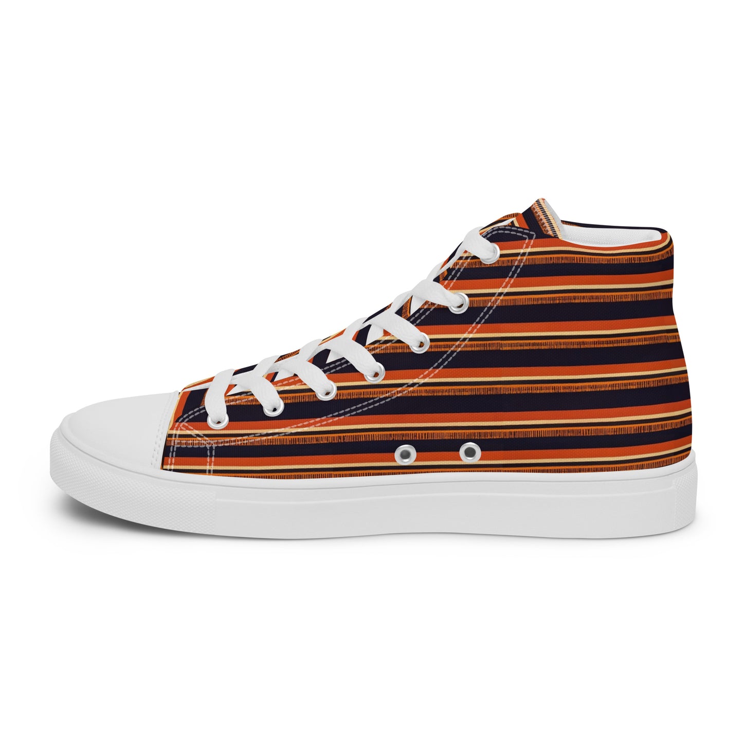 Savanna Sunset Stitches Men’s high top canvas shoes