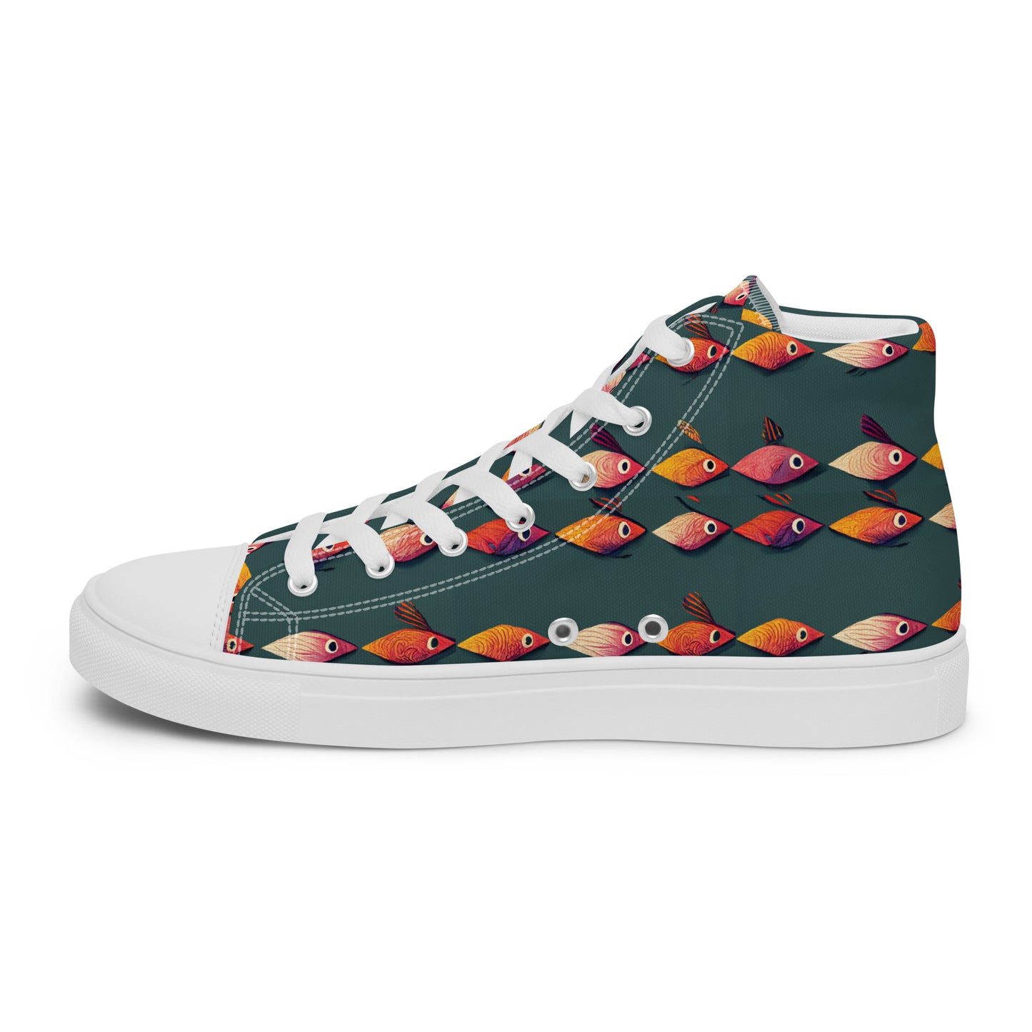 Brilliant Fish Brigade Men’s high top canvas shoes