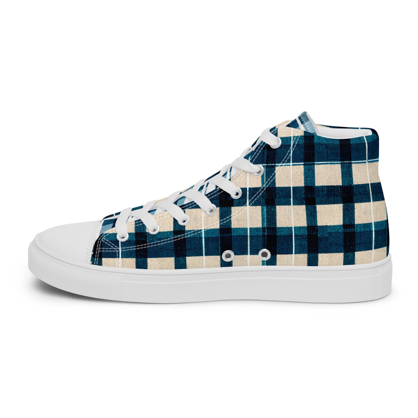 Frosty Glen Plaid Men’s high top canvas shoes