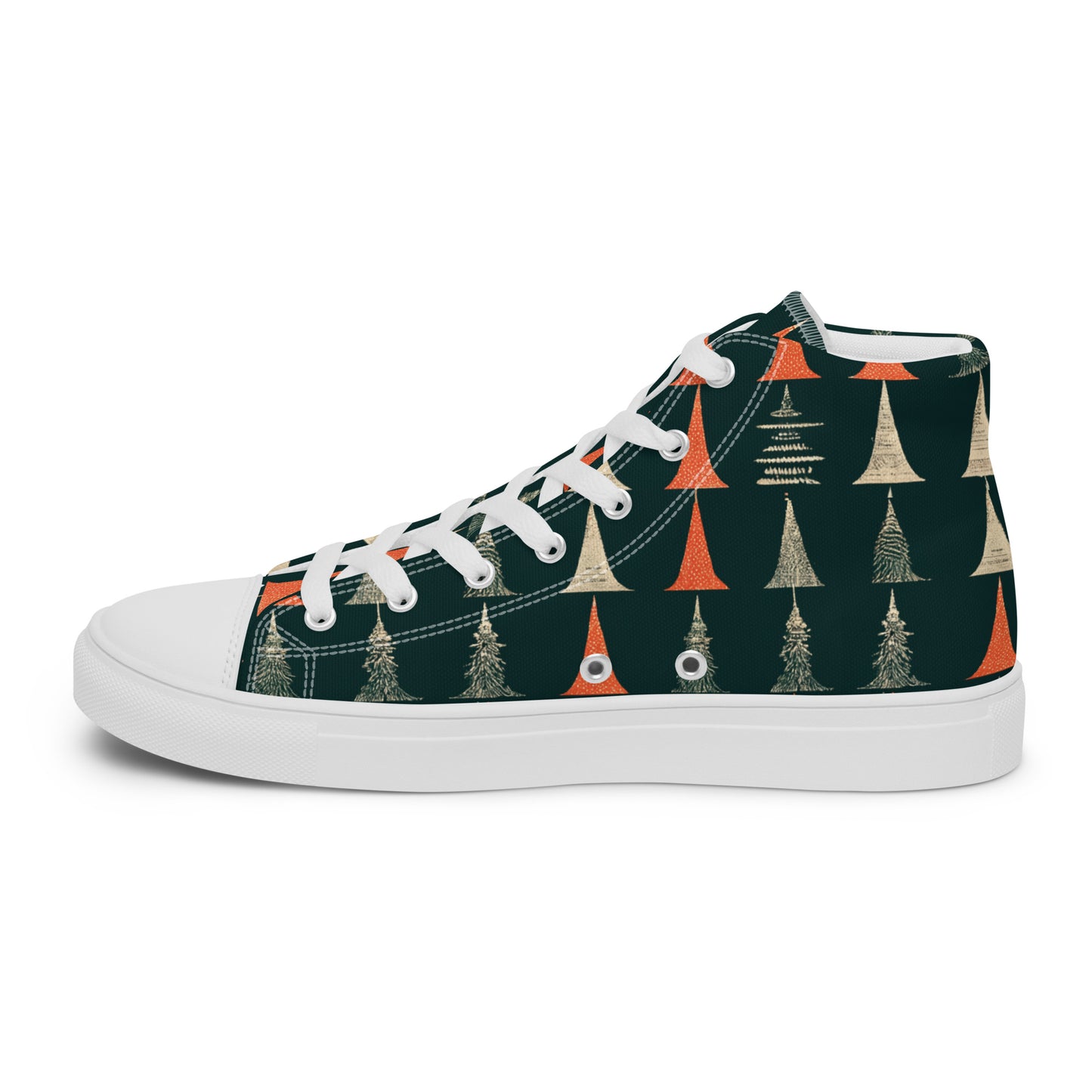 Holiday Tree Symphony Men’s high top canvas shoes