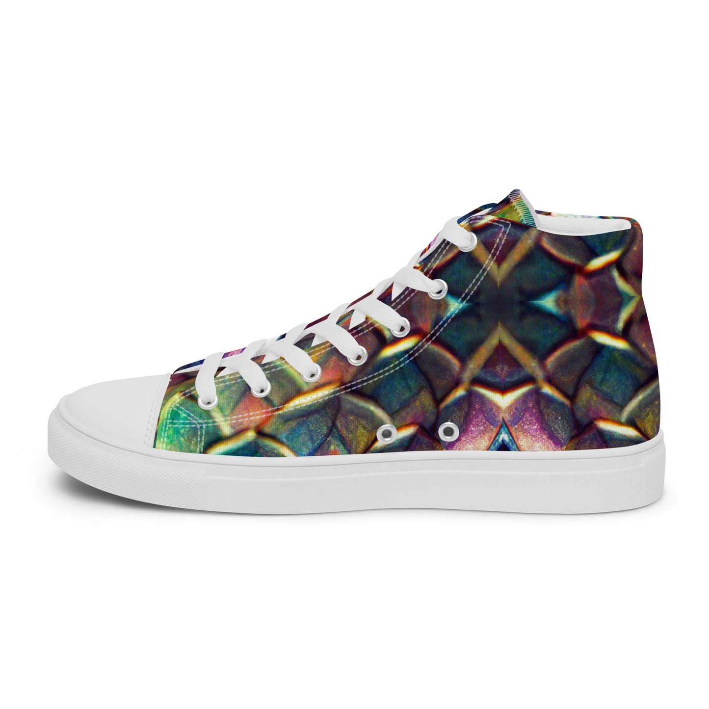 Margonithia, the Glittering Rainbow Sovereign Men’s high top canvas shoes