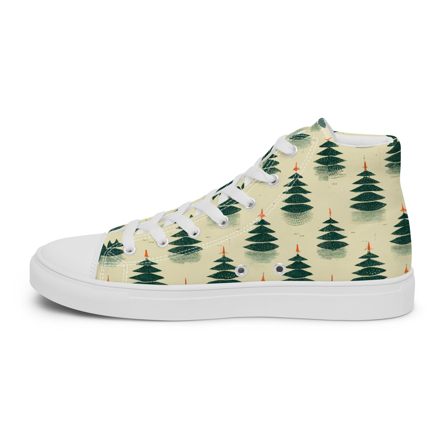 Merry Pine Parade Men’s high top canvas shoes