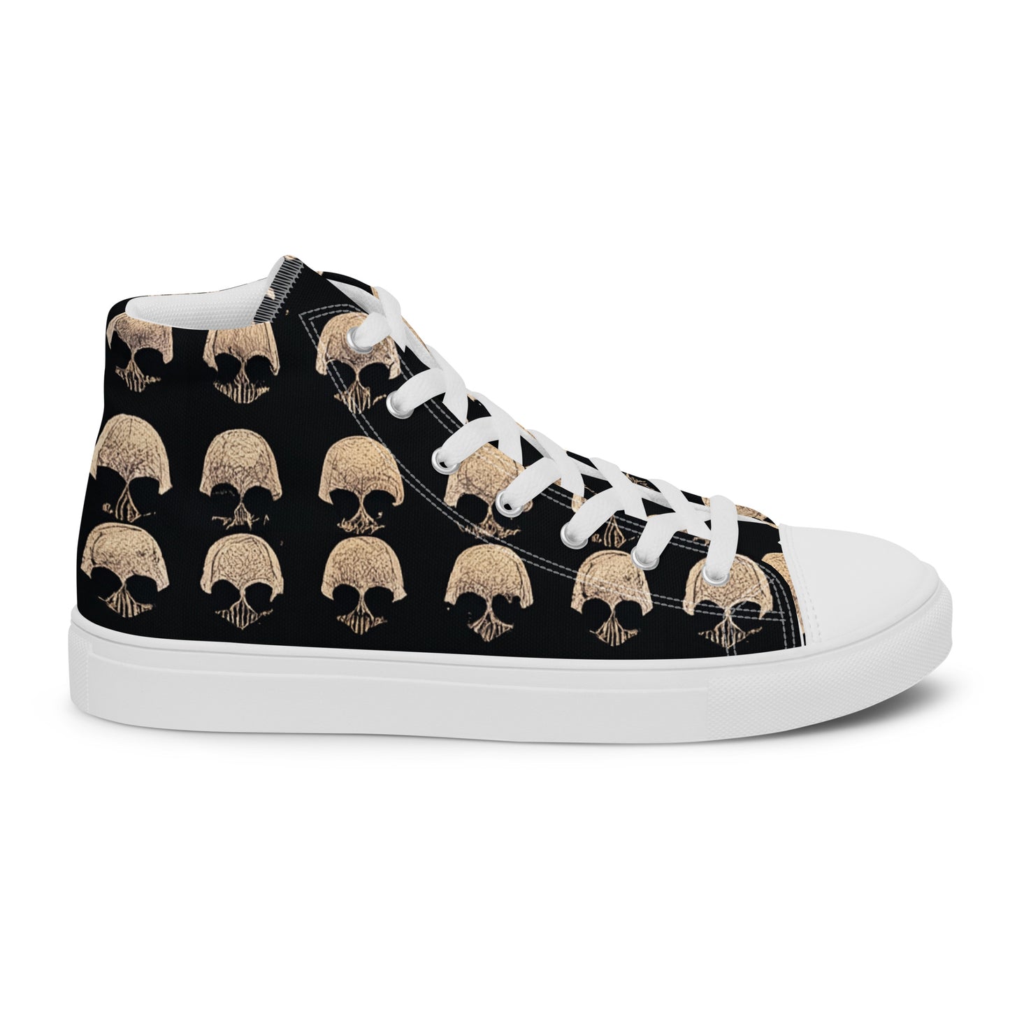 Skulls Grid Men’s high top canvas shoes