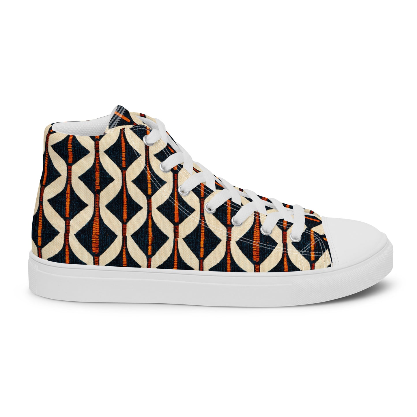 Tribal Tones in Harmony Men’s high top canvas shoes