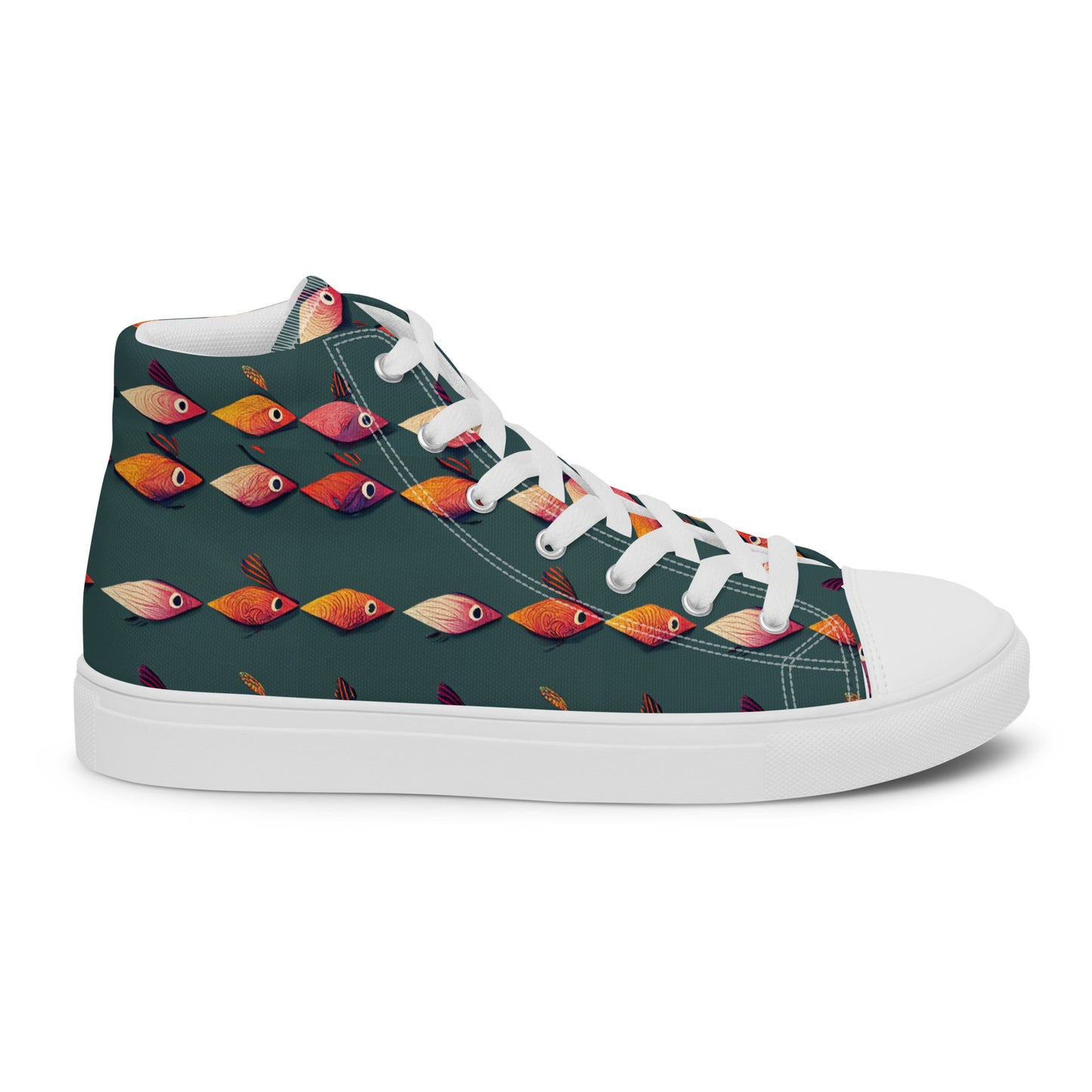 Brilliant Fish Brigade Men’s high top canvas shoes