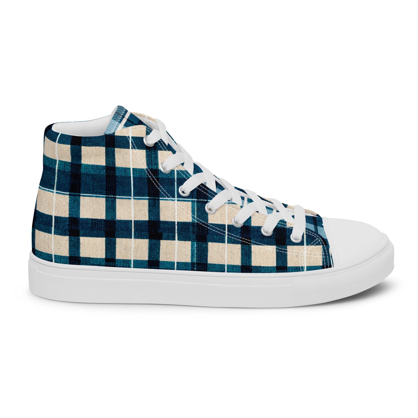 Frosty Glen Plaid Men’s high top canvas shoes