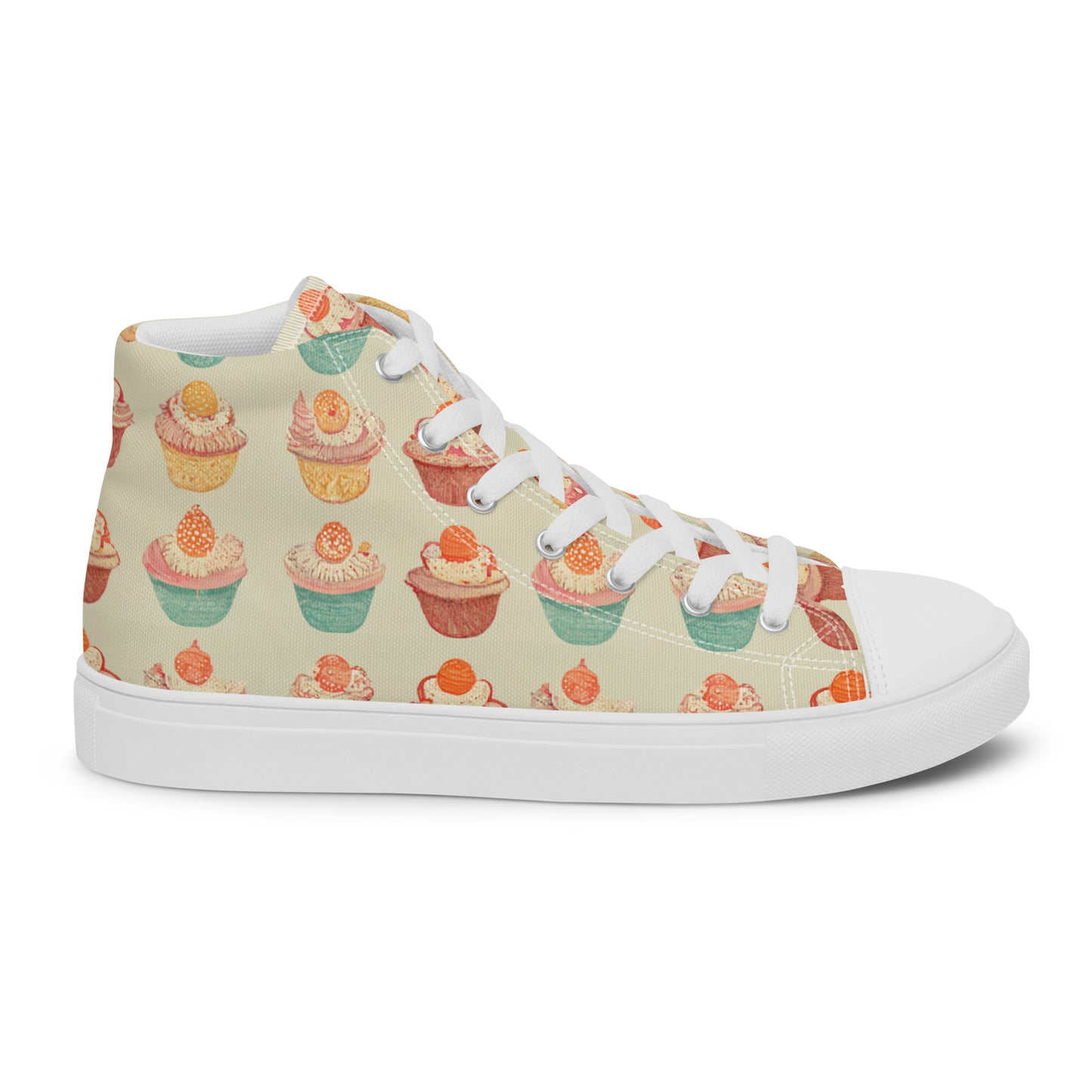 Cupcakery Men’s high top canvas shoes