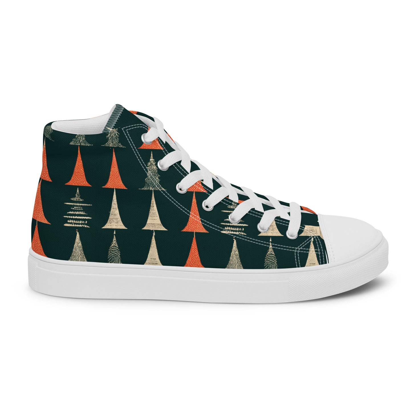 Holiday Tree Symphony Men’s high top canvas shoes