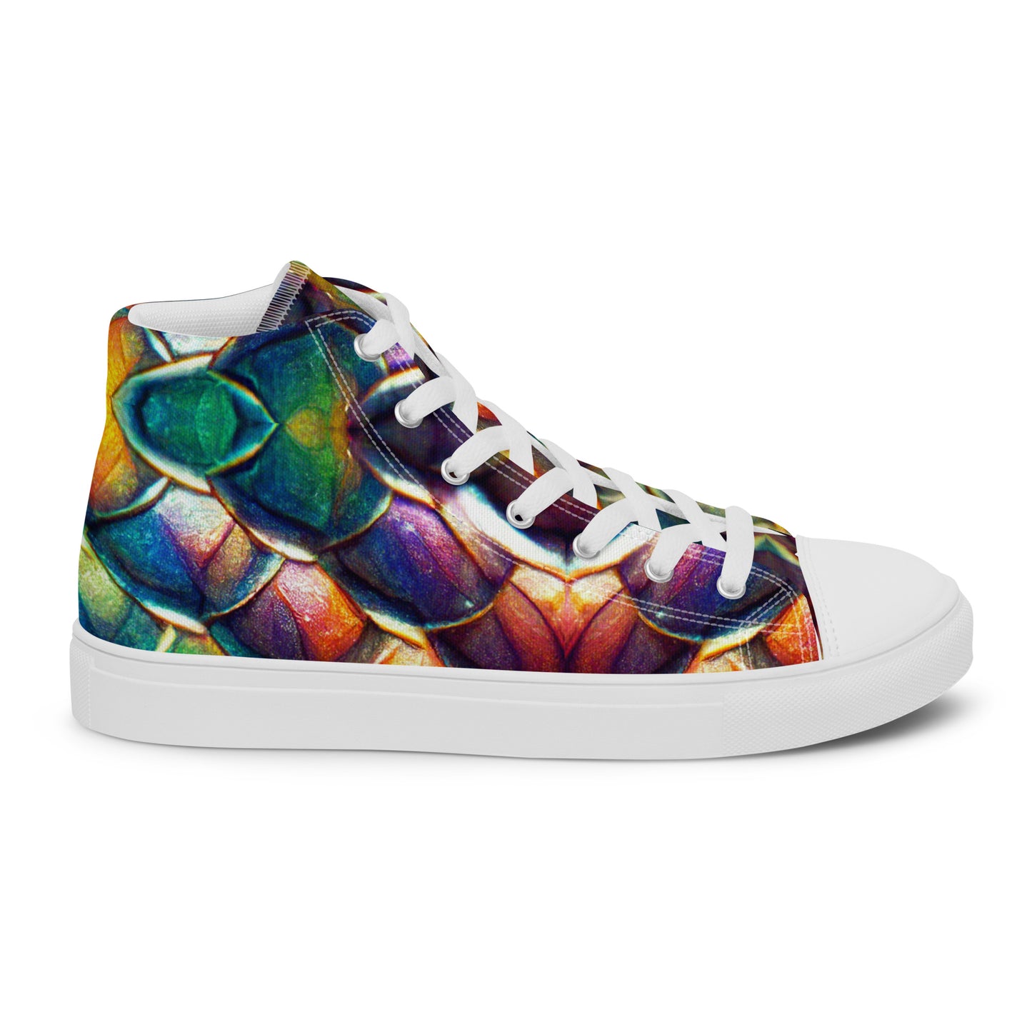 Margonithia, the Glittering Rainbow Sovereign Men’s high top canvas shoes