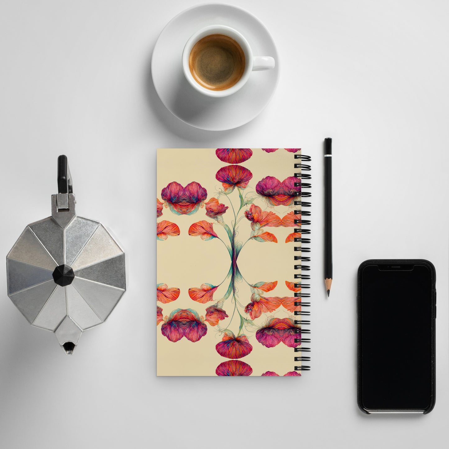 Nouveau Flowers Spiral notebook