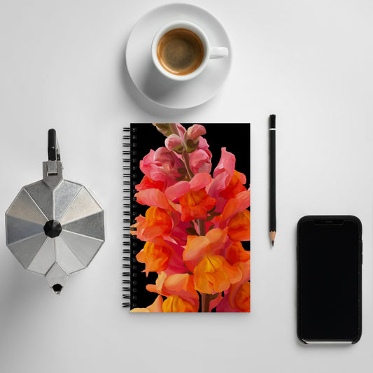 Mark’s Orange Snapdragon Spiral notebook