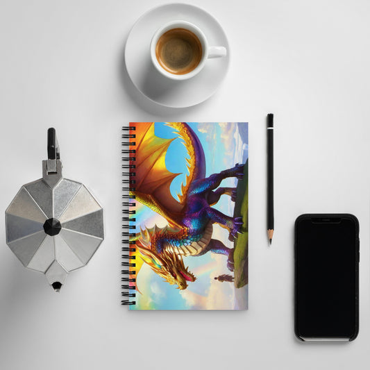 Prismijimmy, the Rainbow Guardian Dragon Spiral notebook